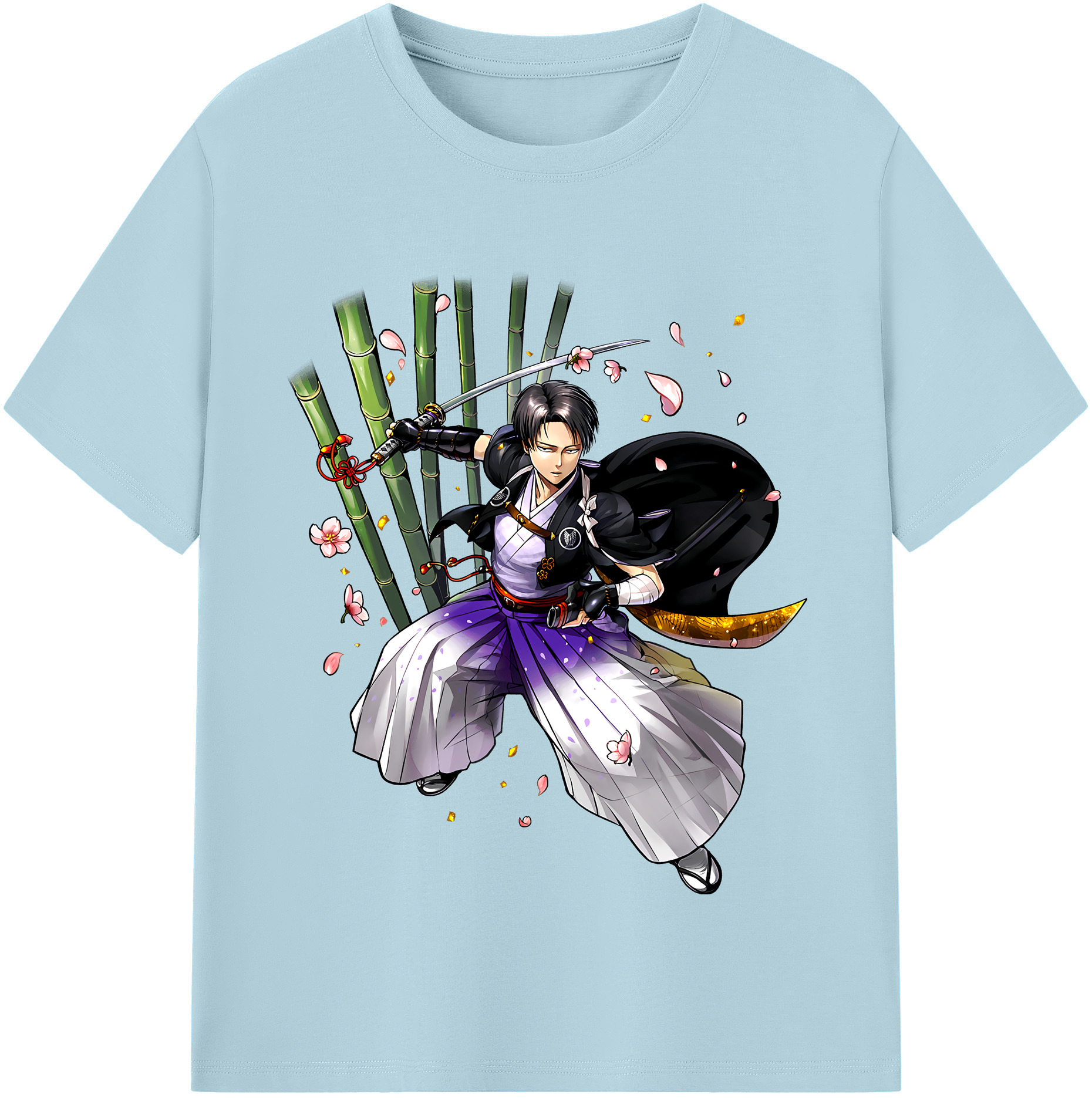 （画像用） 進撃の巨人 リヴァイ·アッカーマン Attack on Titan Levi Ackerman 綿100％半袖Tシャツ（フロントプリント）